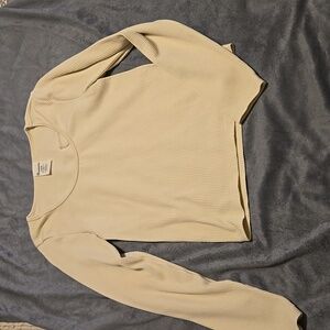 No Boundaries Beige Ribbed Top Size M